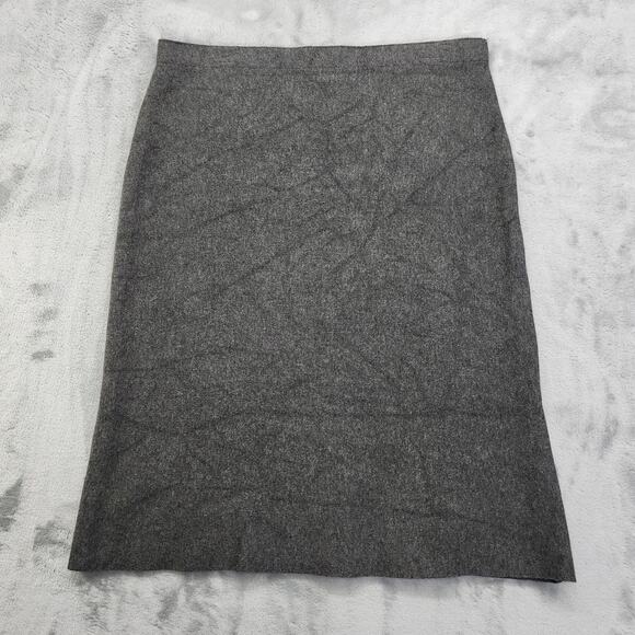 Milano Skirt Size L Gray Pull On Faux Wrap Stretch Knit Pencil Viscose Polyester - Picture 3 of 8